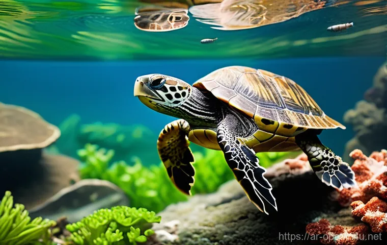 수생 거북이 먹이 추천 - **Prompt 1: A Thriving Water Turtle in a Pristine Habitat**
    "A vibrant, healthy water turtle, su...