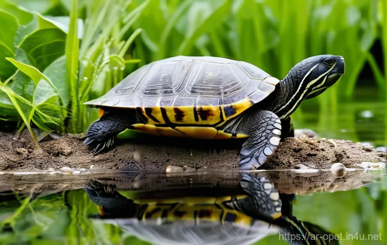 수생 거북이 먹이 추천 - **Prompt 2: Close-Up of a Turtle Enjoying its Nutritious Meal**
    "A close-up shot of a juvenile w...